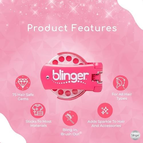 Hot blinger® Diamond Starter Set - Dreams – as seen on Shark Tank | 75 Colorful Rhinestone Gems | Hair Bling Styling Tool | Easy to Use | Hair-Safe Jewel | Perfect Gifts School Parties, Festivals