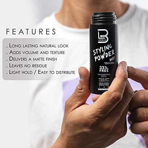 HotL3 Level 3 Styling Powder - Natural Look Mens Powder - Easy to Apply with No Oil or Greasy Residue (Large - 60 Grams)