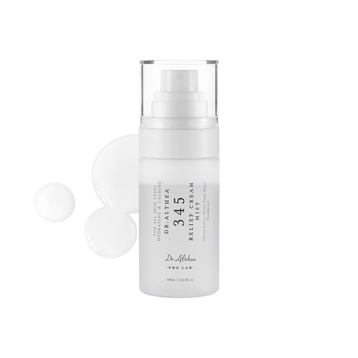 HotDr.Althea 345 Relief Cream Mist, Korean Vegan Skin Care, 3.38 Fl Oz | Insant Hydration, Calming Skin Irritation with Hyaluronic Acid, Panthenol, Centella Asiatica Leaf Water, Madecassoside