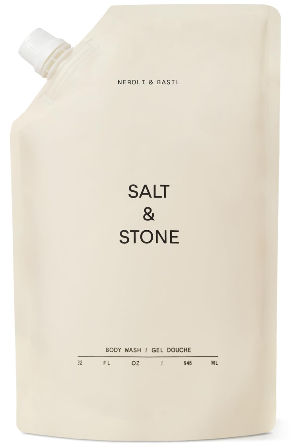 HotSalt & Stone Body Wash for Women & Men, Santal & Vetiver 15.2 fl oz | Shower Gel, Sulfate-Free, Paraben-Free, Dye-Free, Vegan, Hydrating & Moisturizing with Antioxidants, Vitamin C, Niacinamide