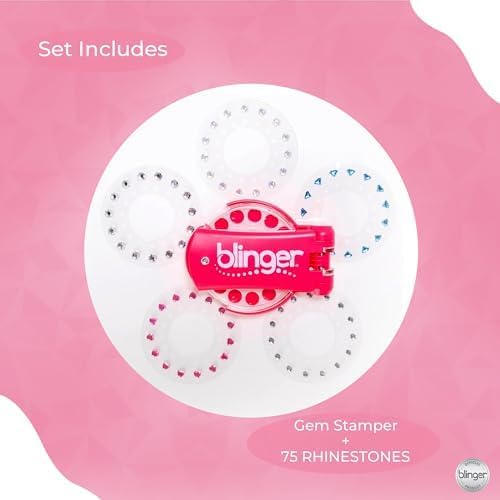 Hot blinger® Diamond Starter Set - Dreams – as seen on Shark Tank | 75 Colorful Rhinestone Gems | Hair Bling Styling Tool | Easy to Use | Hair-Safe Jewel | Perfect Gifts School Parties, Festivals