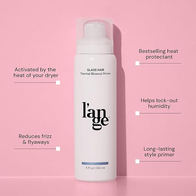 HotL'ANGE HAIR Glass Hair Heat Protectant Spray | Anti-Frizz Blow Dry Mist | Long Lasting Hold & Shine | Humidity Protection | Thermal Heat Protection Spray | Lightweight Blow Out Primer, 5 fl oz, 2-Pack