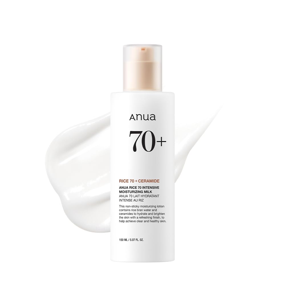 HotANUA Rice 70 Intensive Moisturizing Milk, Hydrating Face Lotion, Niacinamide, Ceramides, All Skin Types, Sensitive, Skin Moisture Barrier, Lightweight Nourishing, Korean Skincare, 5.07 fl.oz.