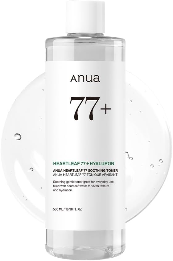 HotAnua Heartleaf 77 Soothing Toner, Moisturizing & Calming Facial Toner for Glass Skin, Hyaluronic Acid, Lightweight Hydration for Sensitive Skin, Redness Relief, Korean Skincare, 8.45 fl.oz