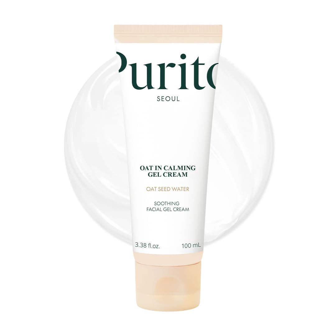HotPURITO Oat Calming Gel Cream | Face Moisturizer for Blemish Calm & Lightweight Hydration | All skin types, sensitive and blemish-prone skin | Non-Comedogenic | Korean Skincare, 100mL, 3.38 fl.oz