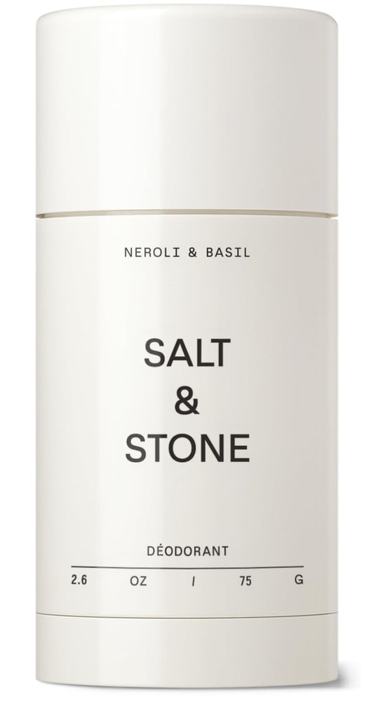HotSalt & Stone Aluminum-Free Deodorant for Women & Men, Neroli & Basil 2.6 oz | Extra Strength 48 Hour Protection, Gender Neutral Scent, Made with Niacinamide, Spirulina, Magnesium & Antioxidants