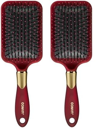 HotConair Paddle Hair Brush, Ultra Wide Detangling Design for Thick Hair | Paddle detangler brush with ball-tipped bristles, a soft-touch handle, and a flexible cushion base for stress-free brushing