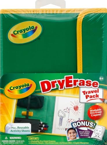 Hot Crayola Washable Dry Erase Travel Pack, Whiteboard for Kids, Ages 4, 5, 6, 7