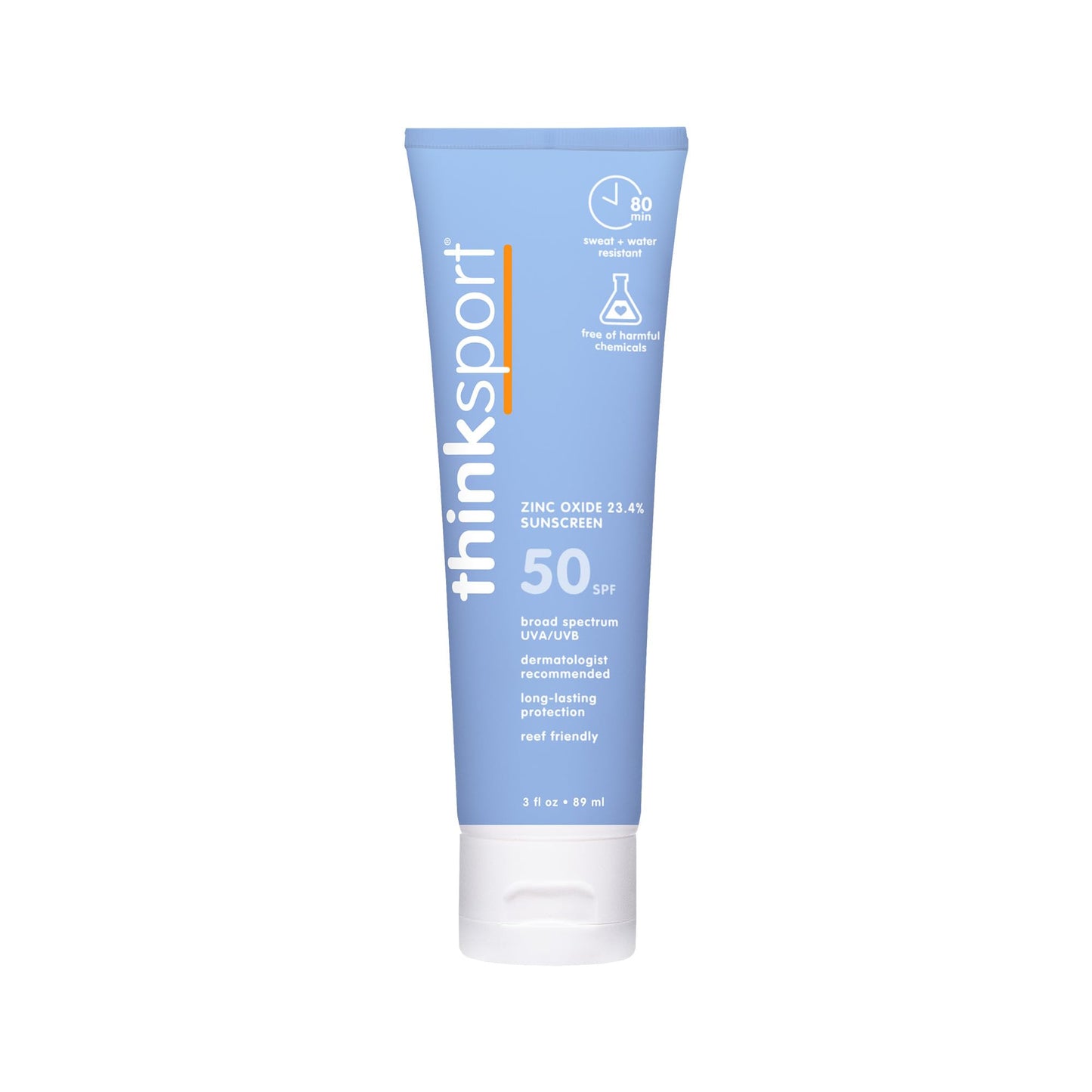 HotThinksport SPF 50+ Mineral Sunscreen with Zinc Oxide, 6 Fl Oz – Safe, Natural Sunscreen Lotion for Sports & Active Use, Water Resistant Reef Safe, Broad Spectrum UVA/UVB Sun Screen for Sun Protection