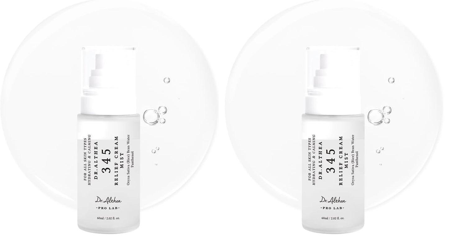 HotDr.Althea 345 Relief Cream Mist, Korean Vegan Skin Care, 3.38 Fl Oz | Insant Hydration, Calming Skin Irritation with Hyaluronic Acid, Panthenol, Centella Asiatica Leaf Water, Madecassoside