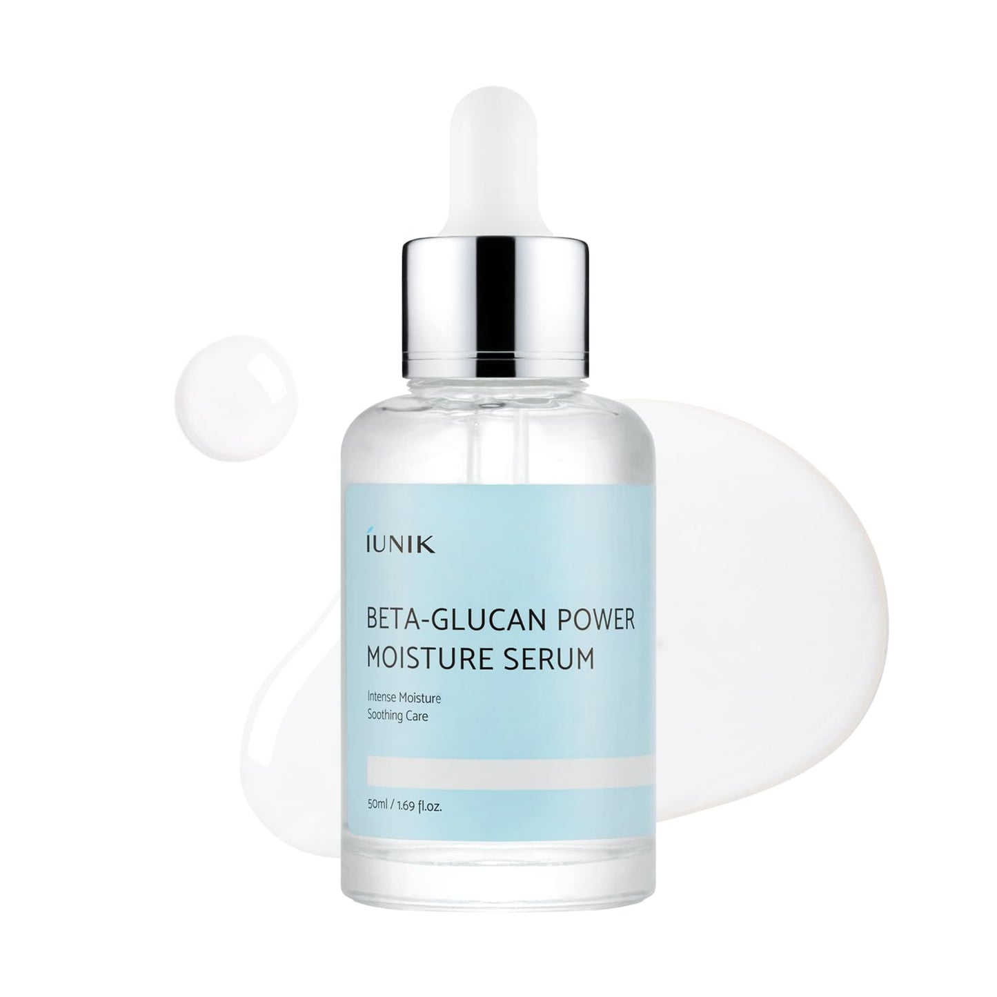 HotIUNIK Beta-Glucan Power Moisture Serum – Beta-Glucan & 7 Types of Peptides Deep Hydration Vegan Serum for Dry, Mature & Sensitive Skin, Korean Skincare, 50ml / 1.69 fl oz