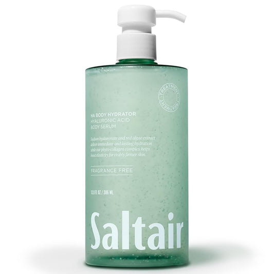 HotSaltair Hyaluronic Acid Body Serum – Hydrating Body Lotion for Smoother Looking Skin – Sheer Gel Moisturizer with Sodium Hyaluronate & Red Algae – Fragrance-Free HA Hydrator – 13oz Pump Bottle