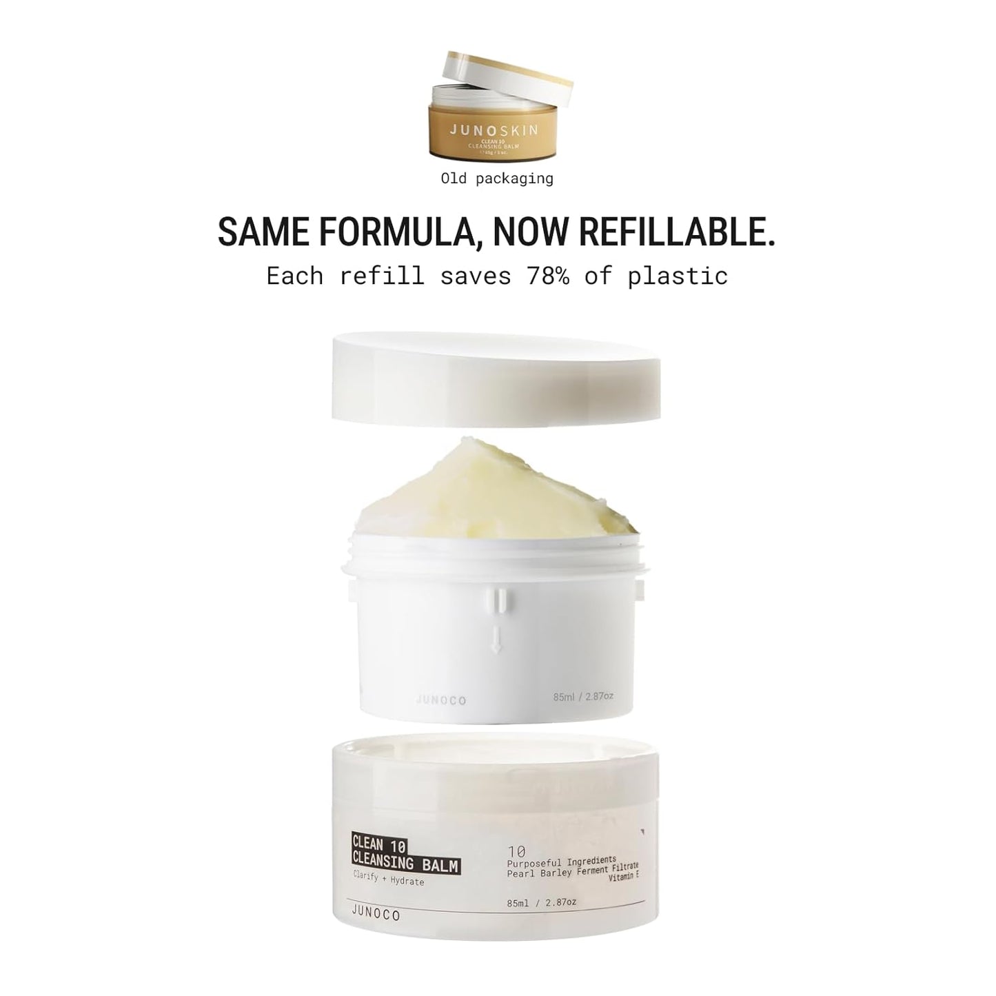 HotJUNO & Co. Clean 10 Cleansing Balm 10 Ingredients Makeup Remover 85g / 3.0oz
