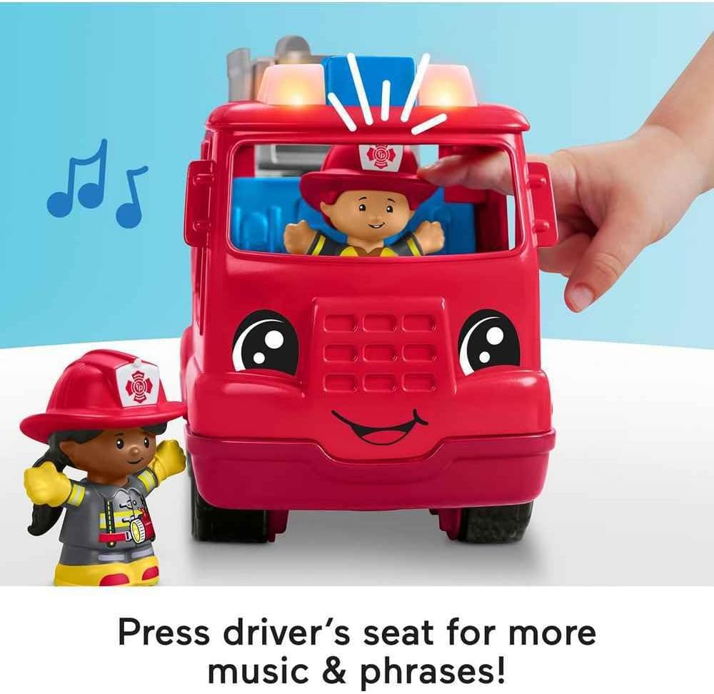 HotFisher-Price Little People Fire Truck Toddler Toy | Push-Along Vehicle, Lights, Music & Sounds, 2 Figures, Preschool Kids Ages 1+ Years