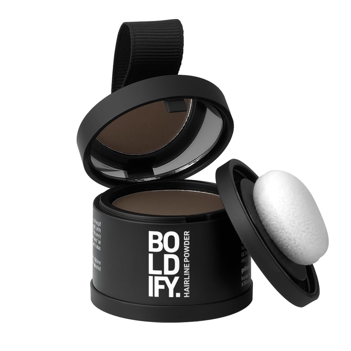 HotBOLDIFY Hairline Powder - Water-Resistant Root Touch Up Hair Color for Gray Coverage - 24-Hour Stain-Proof, Mess-Free Hair Powder for Thinning Hair (4g, Black)