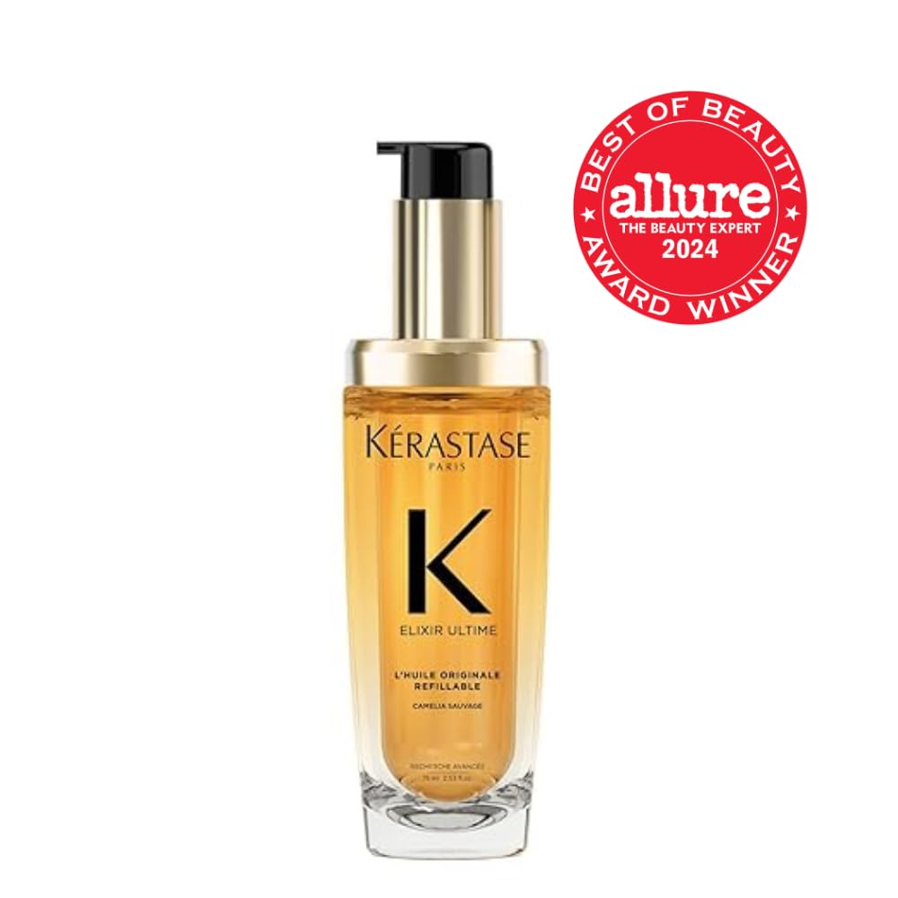 HotKerastase Elixir Ultime Refillable Hair Oil - Hydrates & Smoothes Frizz, Adds Shine, With Wild Camellia, Sandalwood and Freesia Fragrance, Nourishes & Strengthens Hair