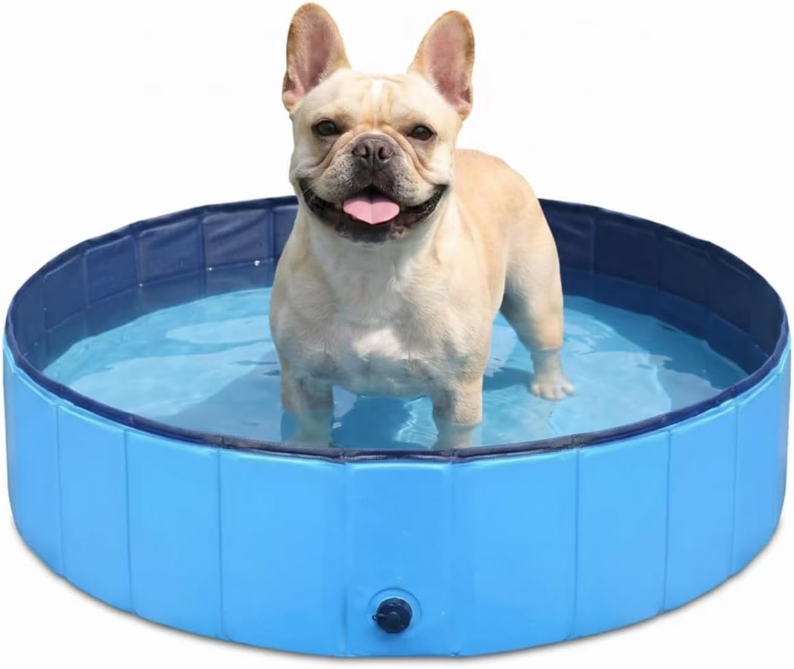 Hot Dog Pool Foldable pet Pool Dog Swimming Pool pet Swimming Pool PVC Non-Slip for All Kinds of Pets (32x8in)