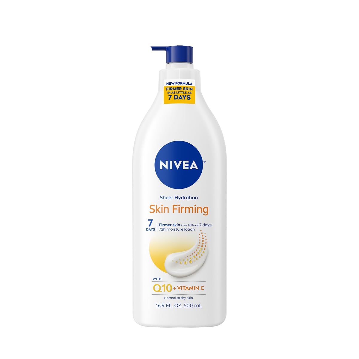 HotNIVEA Sheer Hydration Skin Firming Body Lotion with Q10 and Vitamin C, 72-Hour Body Moisturizer for Normal to Dry Skin, 33.8 Fl Oz Value Size Pump Bottle