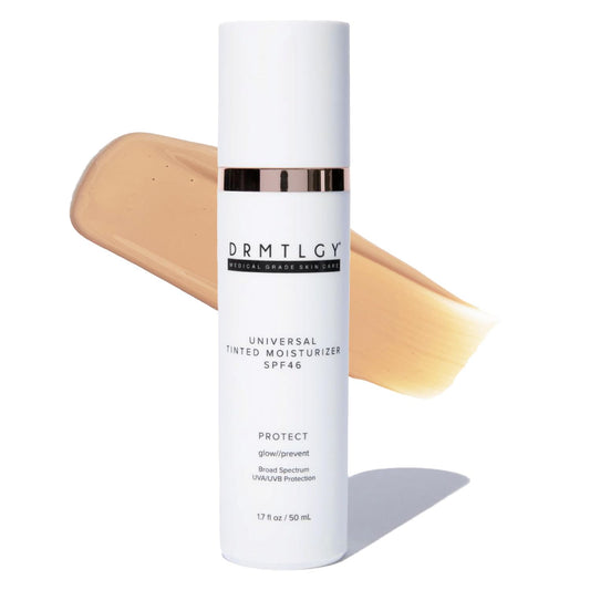 HotDRMTLGY Universal Tinted Moisturizer SPF 46 – Hydrating Dewy Tinted Sunscreen for Face with Zinc Oxide & Octinoxate – Niacinamide & Hyaluronic Acid – Broad Spectrum Lightweight Daily SPF, 1.7 oz