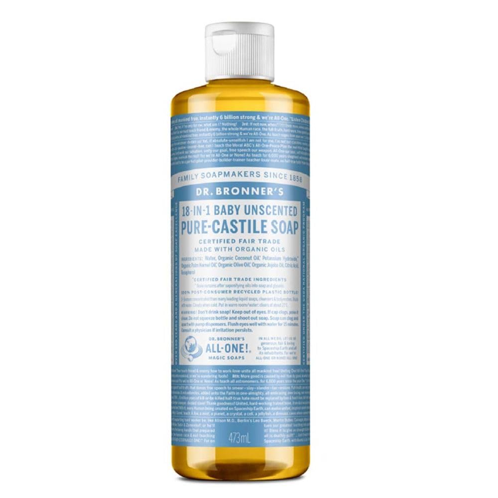 HotDr. Bronner's Pure-Castile Magic Soap Liquid (Baby Unscented, 32 Ounce) – Made with Regenerative Organic Certified Oils – For Sensitive Skin, Babies, Face, Hair, Laundry, Dishes, Hand Soap & Body Wash