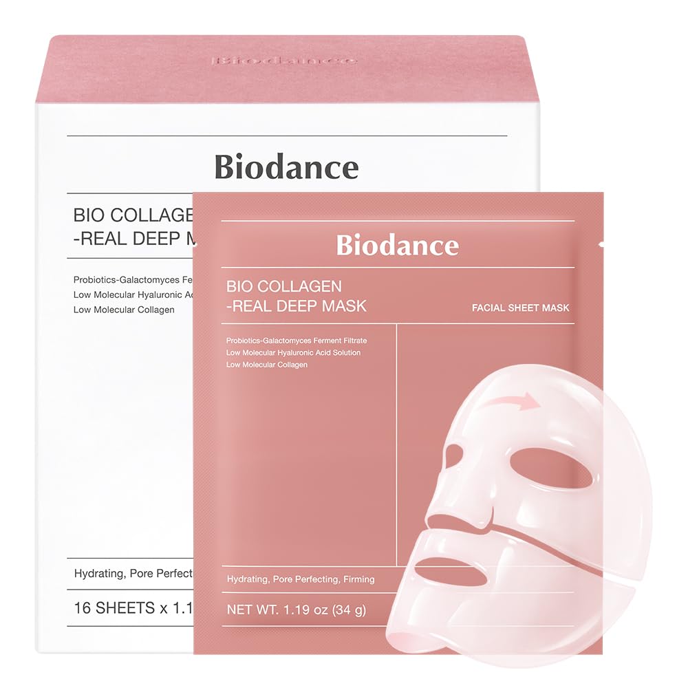 HotBIODANCE Hydro Cera-nol Real Deep Mask, Hydrating Overnight Hydrogel Face Mask, Moisturizing, Redness Reducing, Quick Soothing, After Sun Care, Sunburn Relief, Korean Skin Care |1.19oz(34g) x4ea