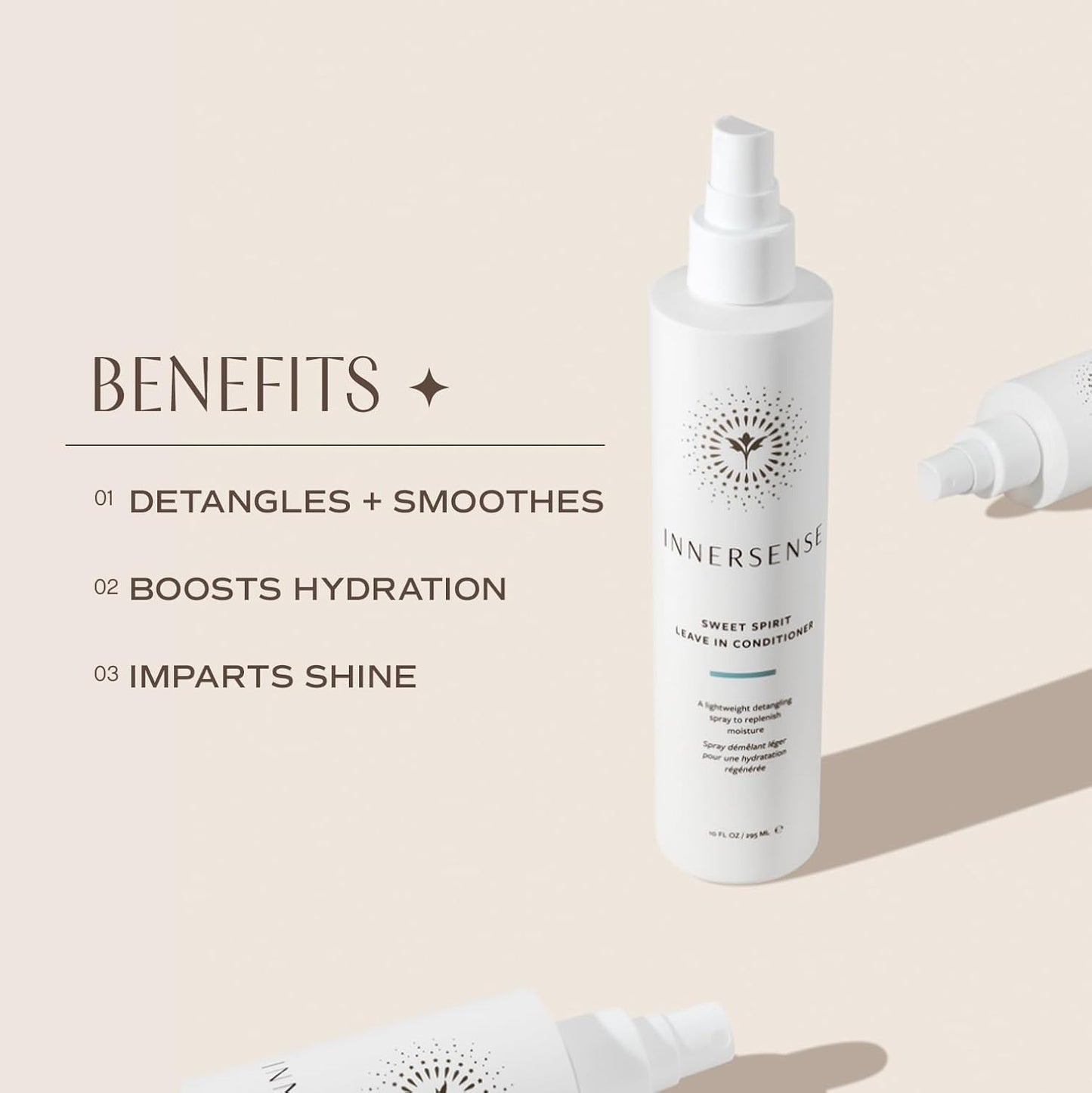 HotINNERSENSE Organic Beauty - Natural Sweet Spirit Leave-In Conditioner | Non-Toxic, Cruelty-Free, Clean Haircare (Full Size, 10 fl oz | 295 ml)