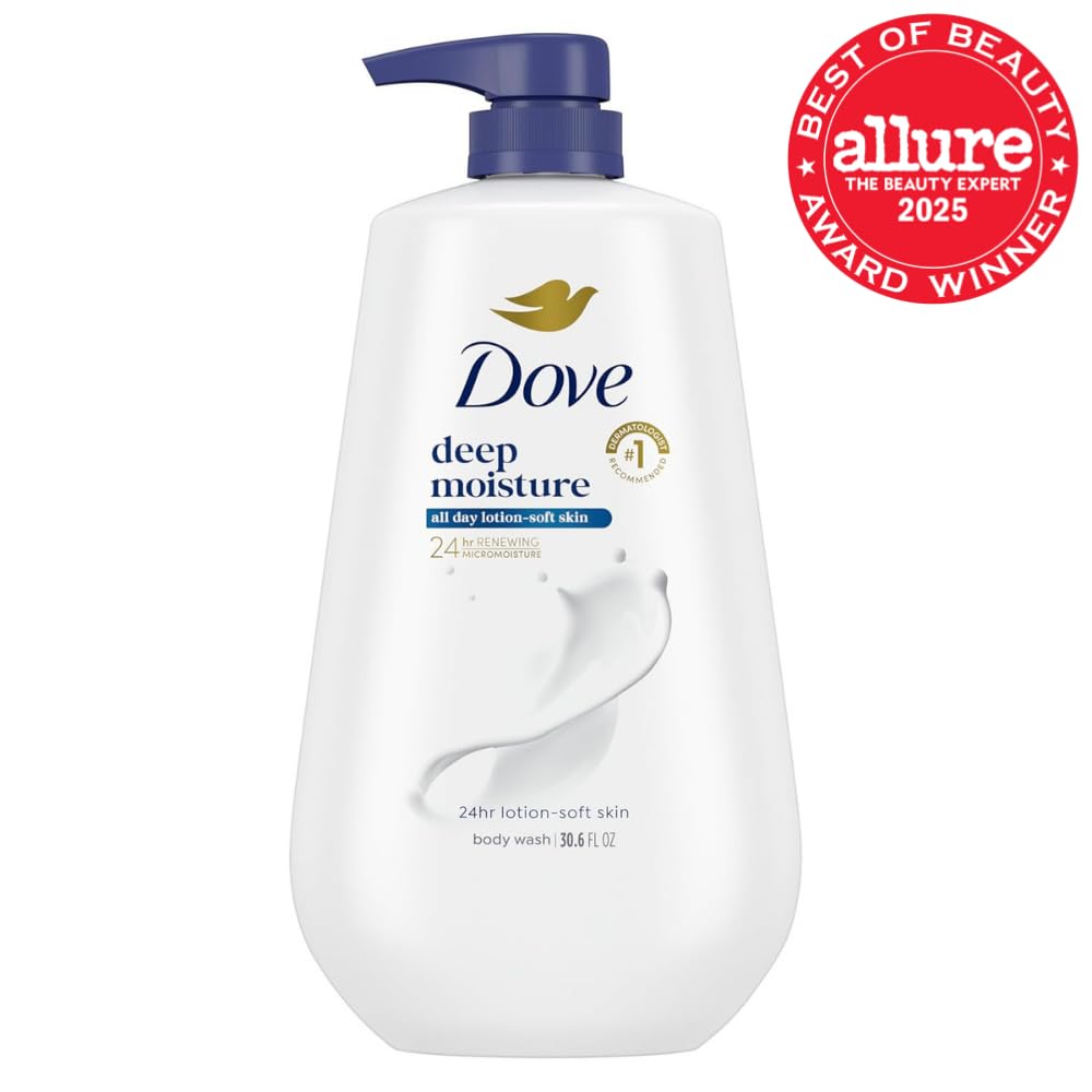 HotDove Body Wash Deep Moisture for 24hr Lotion-Soft Skin Moisture Moisturizing Skin Cleanser with No Sulfates No Parabens 30.6 oz