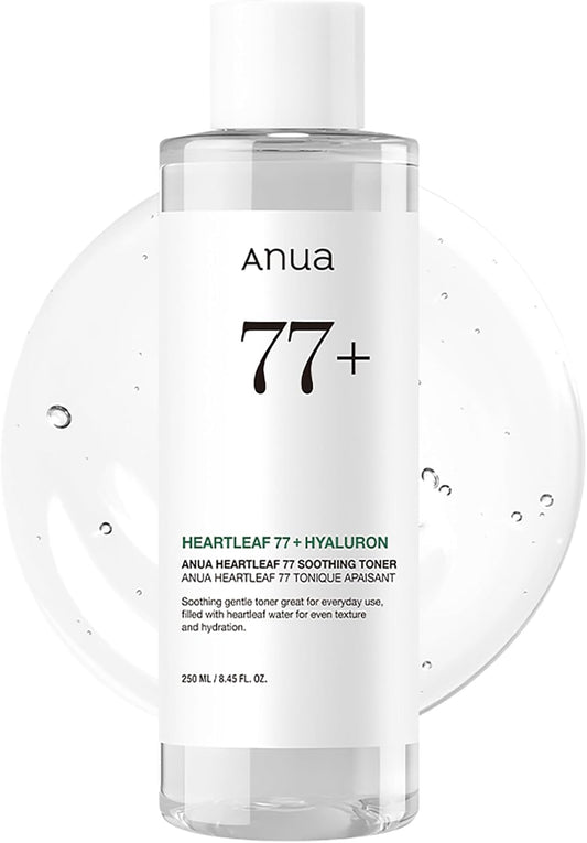 HotAnua Heartleaf 77 Soothing Toner, Moisturizing & Calming Facial Toner for Glass Skin, Hyaluronic Acid, Lightweight Hydration for Sensitive Skin, Redness Relief, Korean Skincare, 8.45 fl.oz