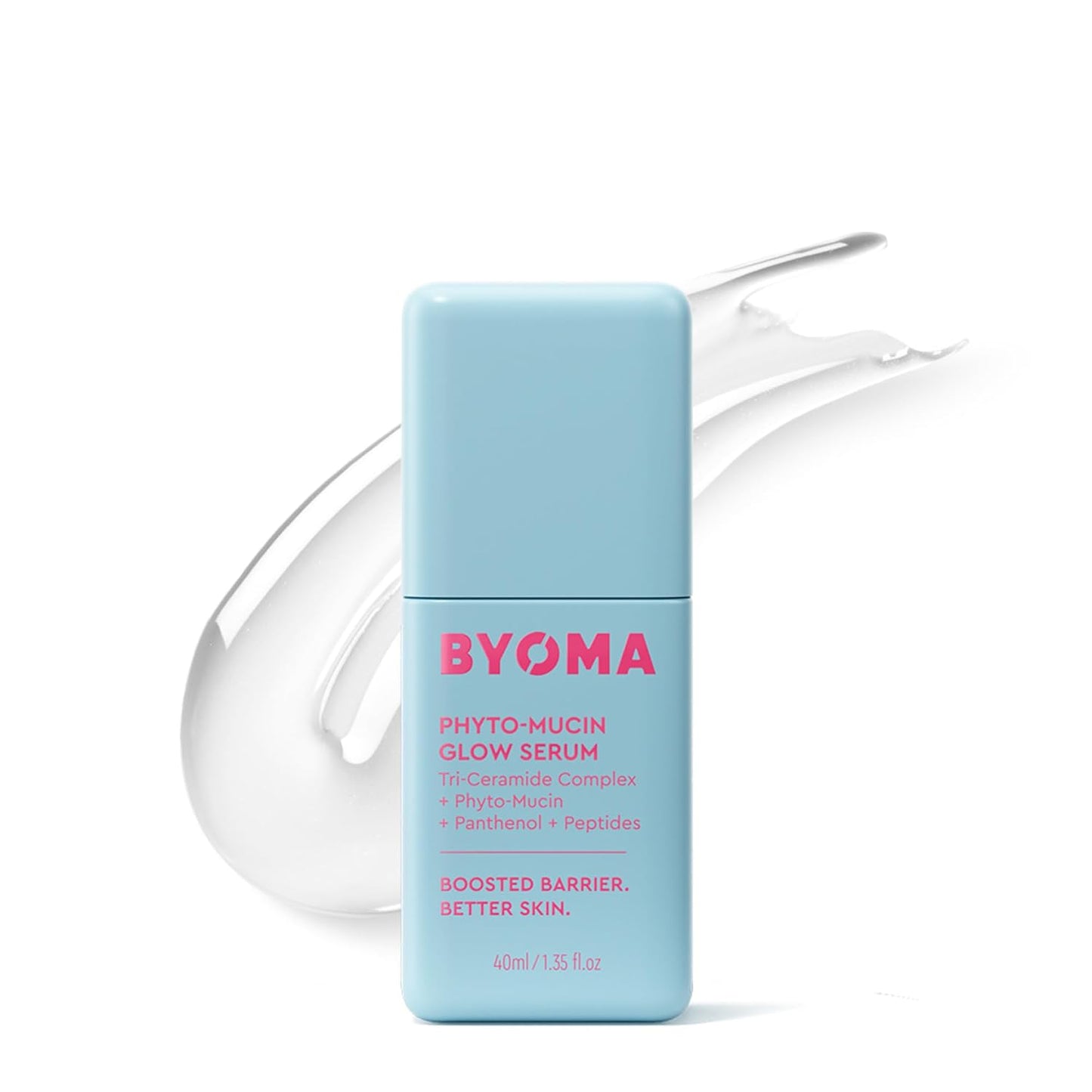 HotBYOMA Phyto-Mucin Glow Serum - Mucin Face Serum for Glass Skin - Plumps, Primes + Hydrates - Flawless Primer and Makeup Base - Strengthens Skin Barrier - 1.35 fl.oz