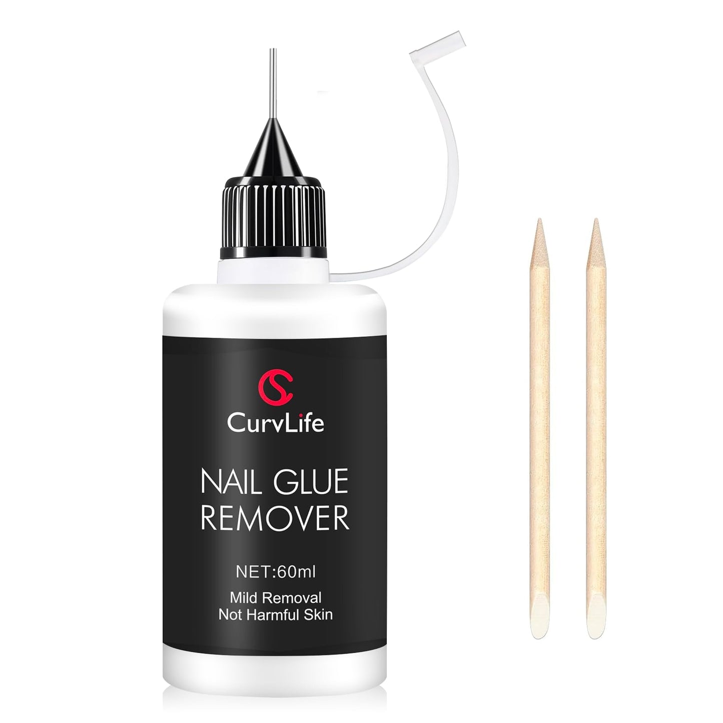 HotCurvlife 10g Semi-Solid Glue and 20ml Pinpoint Glue Remover Kit - Gel for Press on Nails, Quick Dry No UV Lamp Needed with Gentle Non-Acetone Remover, Fake Nail Tips
