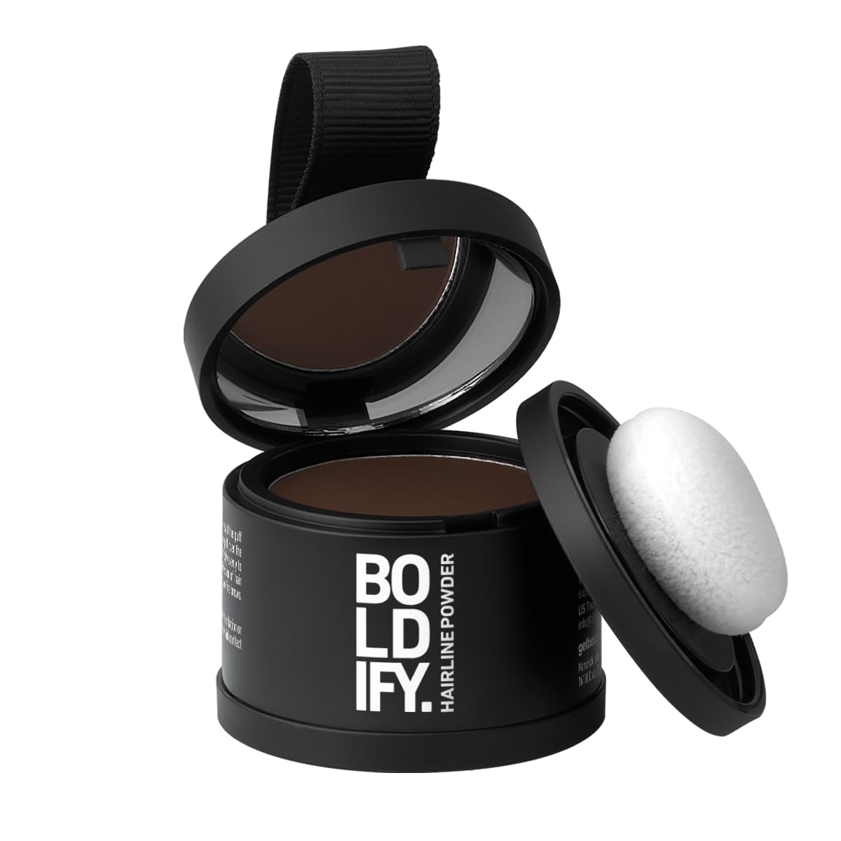 HotBOLDIFY Hairline Powder - Water-Resistant Root Touch Up Hair Color for Gray Coverage - 24-Hour Stain-Proof, Mess-Free Hair Powder for Thinning Hair (4g, Dark Brown)