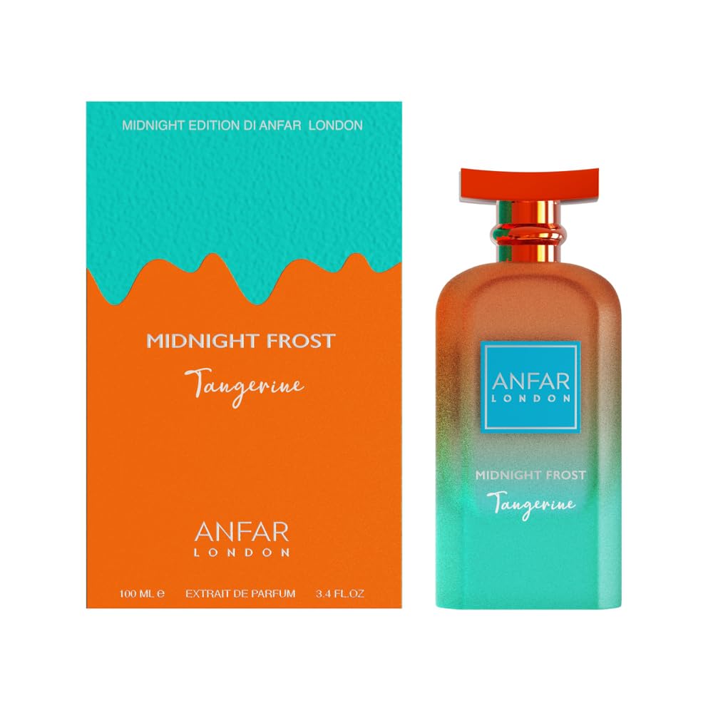 Hot ANFAR LONDON Midnight Frost Tangerine Eau de Parfum 100ml – Dubai Perfume for Men, Long Lasting Citrus Amber Musk Fragrance, Luxury Arabian Cologne