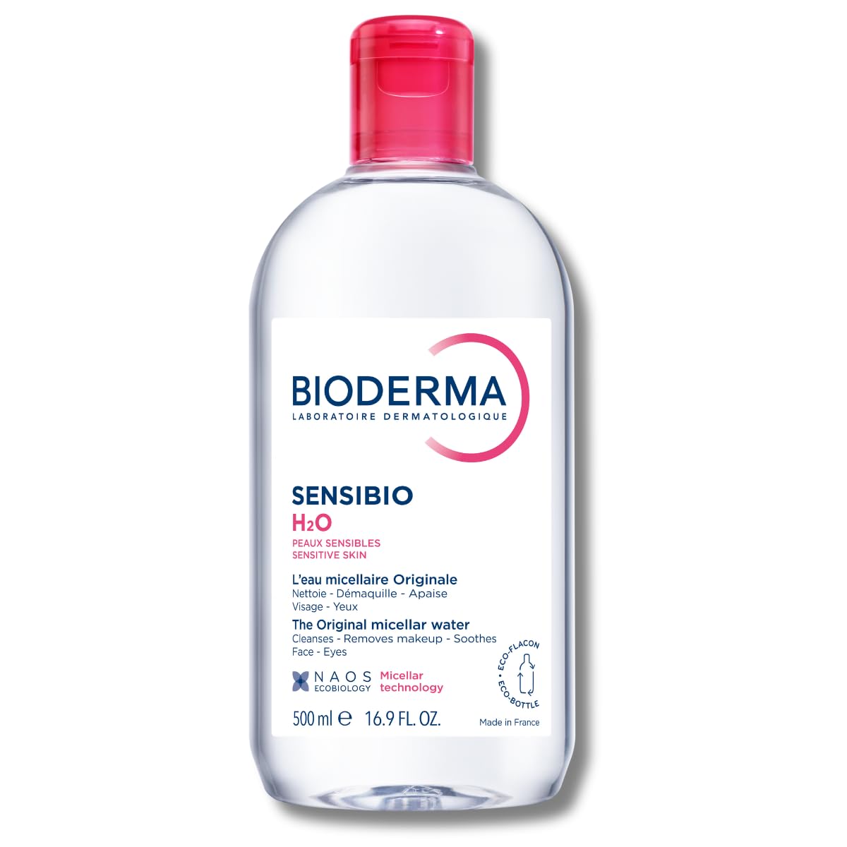 HotBioderma - Sensibio - H2O Micellar Water - Makeup Remover Cleanser - Face Cleanser for Sensitive Skin