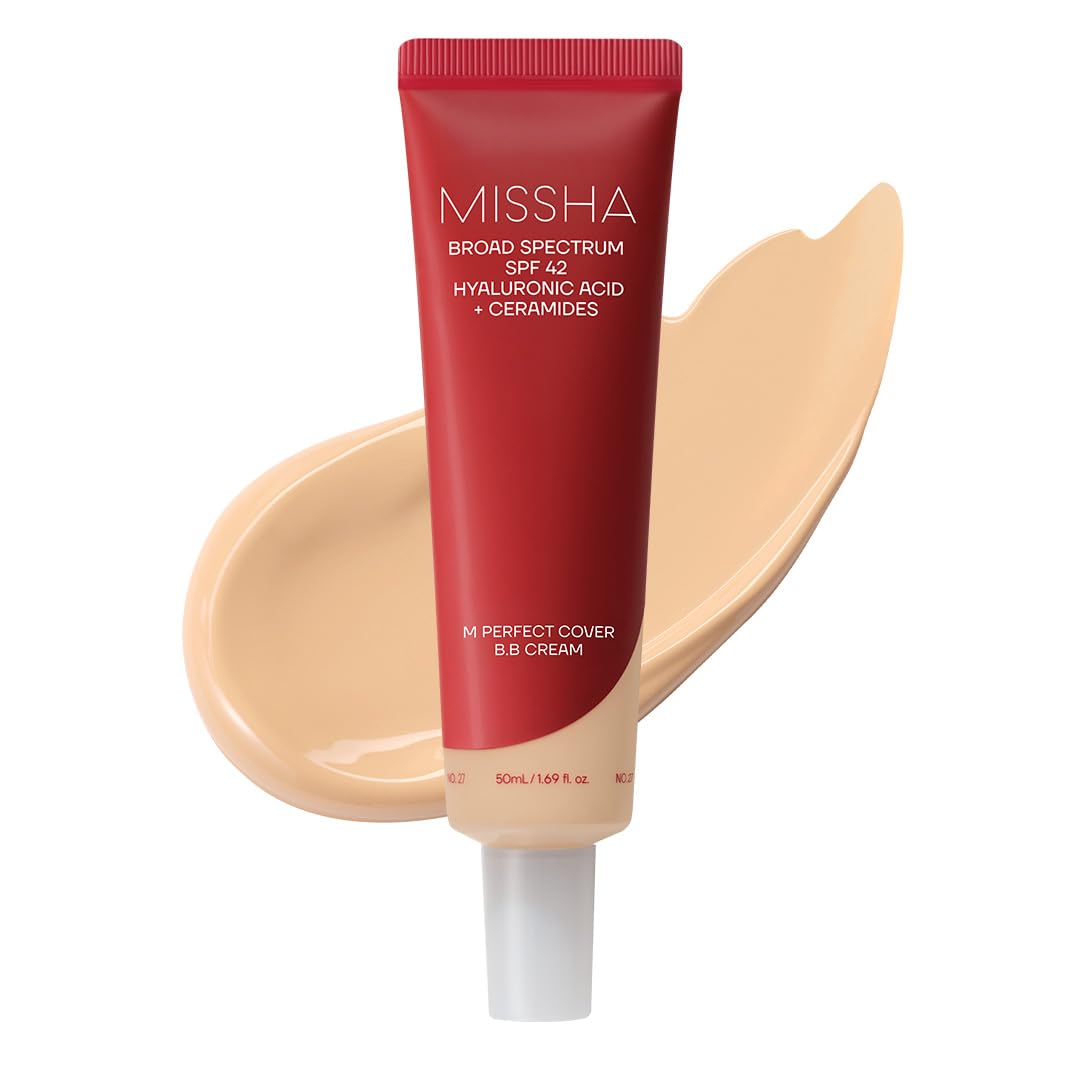 HotMISSHA M Perfect Cover BB Cream No.23 Natural Beige -Light/Medium with Cool/Neutral Undertone SPF 42 PA +++ 1.69 Fl Oz - Tinted Moisturizer for face with SPF