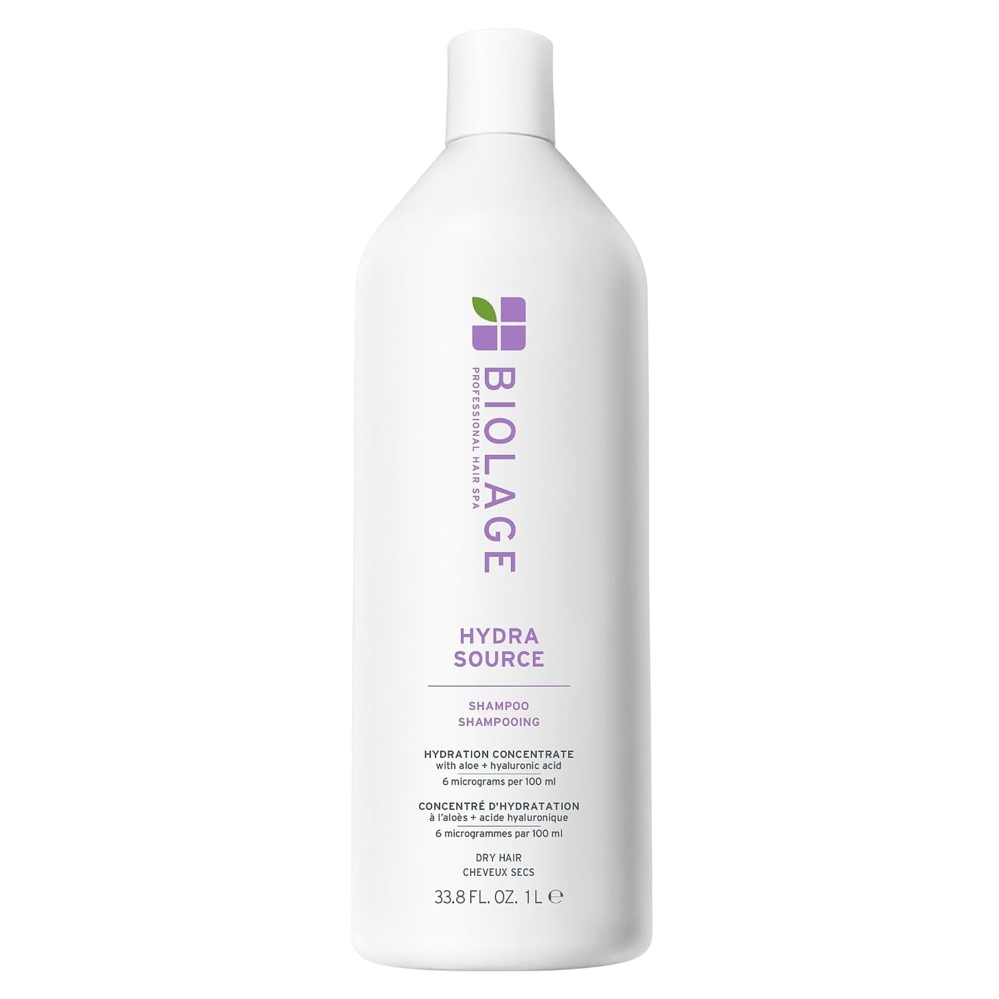 HotBiolage Hydra Source Shampoo - For Fine to Medium Hair, Softens, Moisturizes & Adds Shine, For Dry Hair, Infused with Micro-Filtered Aloe Vera & Fermented Hyaluronic Acid, Vegan & Paraben-Free