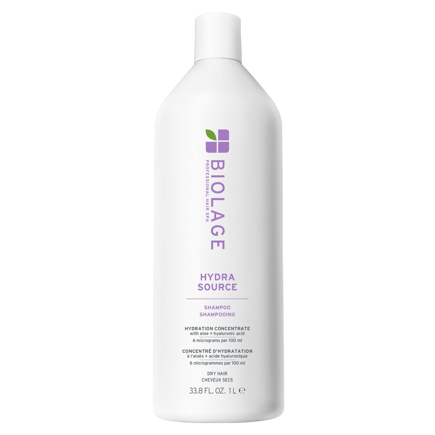 HotBiolage Hydra Source Shampoo - For Fine to Medium Hair, Softens, Moisturizes & Adds Shine, For Dry Hair, Infused with Micro-Filtered Aloe Vera & Fermented Hyaluronic Acid, Vegan & Paraben-Free