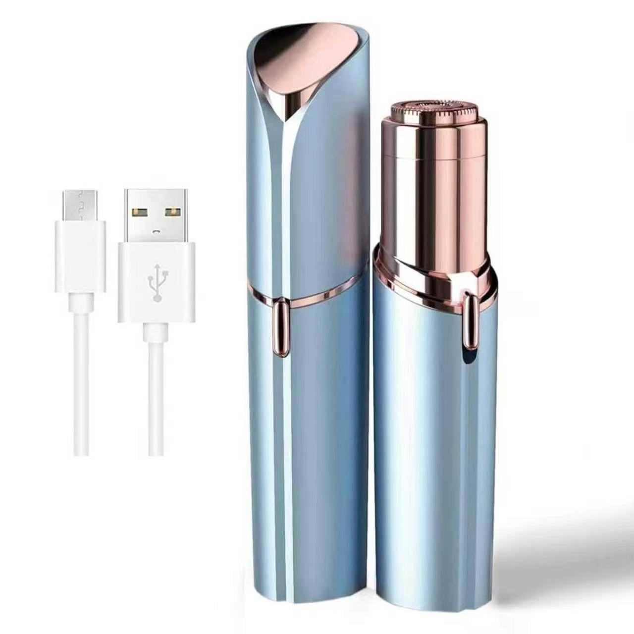 HotRechargeable Facial Hair Removal for Women - as Seen on TV Painless Face Shaver - Electric Hair Remover for Face Lips Peach Fuzz with Light (Blue)