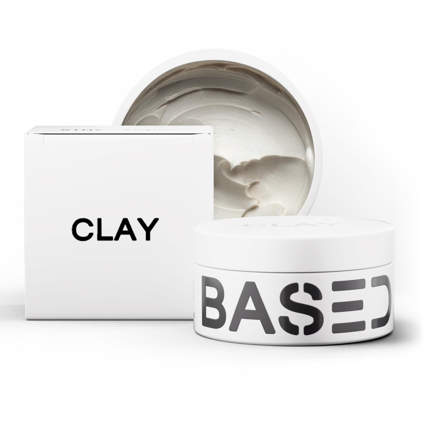 HotBASED Hair Clay for Men, Premium Hair Clay with Strong Hold, Texturizing Finish, & Low Shine, Hair Styling for Medium, Thick, Straight, or Wavy Hair, Santal Sandalwood Fragrance (3oz Pack of 1)