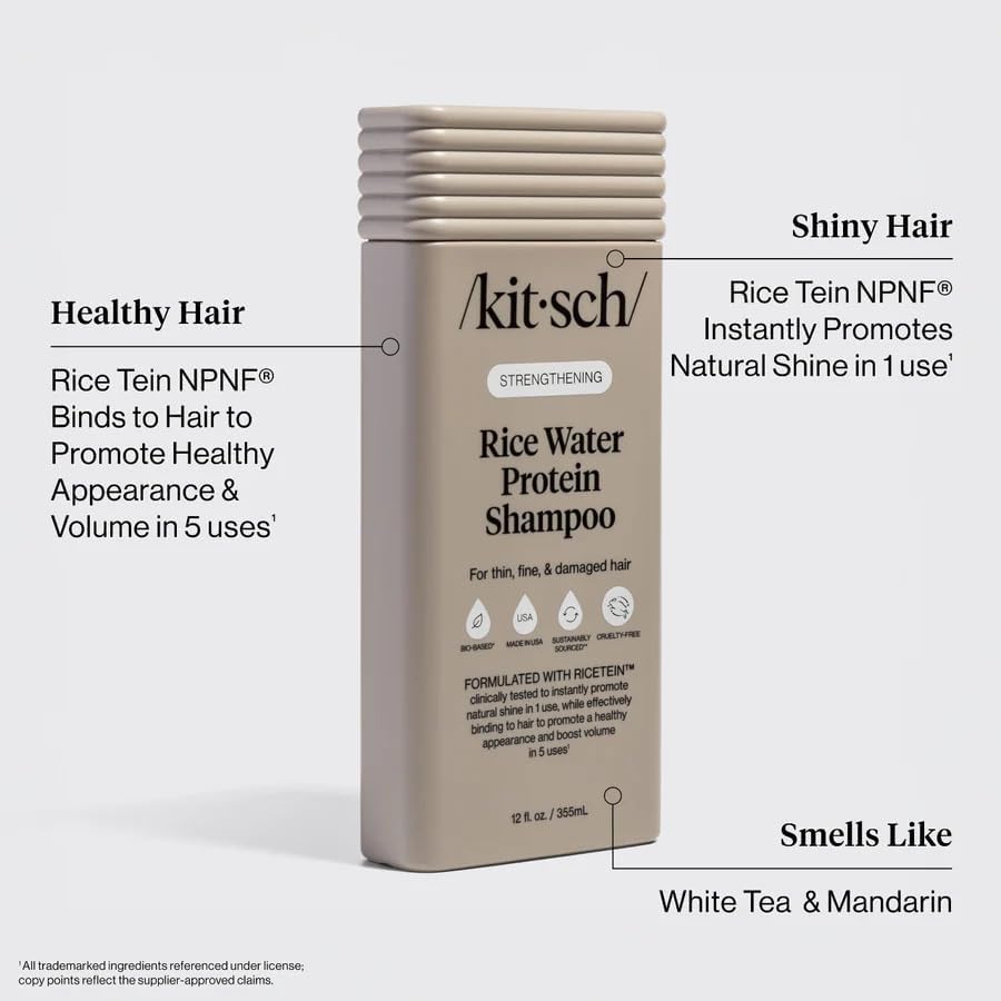 HotKitsch Strengthening Rice Water Shampoo for Hair Growth – 12.3 oz | Volumizing Shampoo for Women & Men – Hair Care for Thin, Fine & Damaged Hair – Paraben, Silicone & Sulfate Free