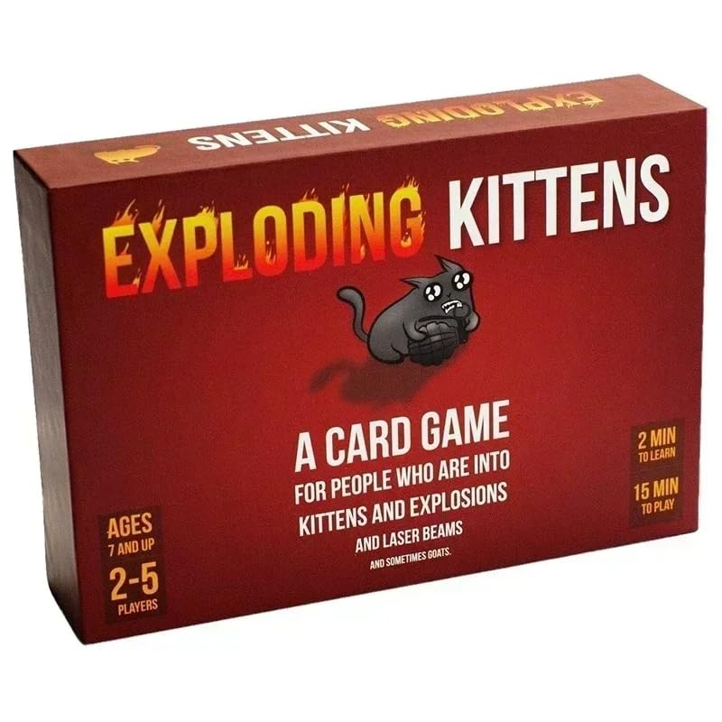 HotExploding Kittens Original Edition: 2-5 Players - Ages 7+ Family Card Game | Draw cards, betray your friends, and try not to explode! Great for family game nights, parties, travel, quick 15-minute play.
