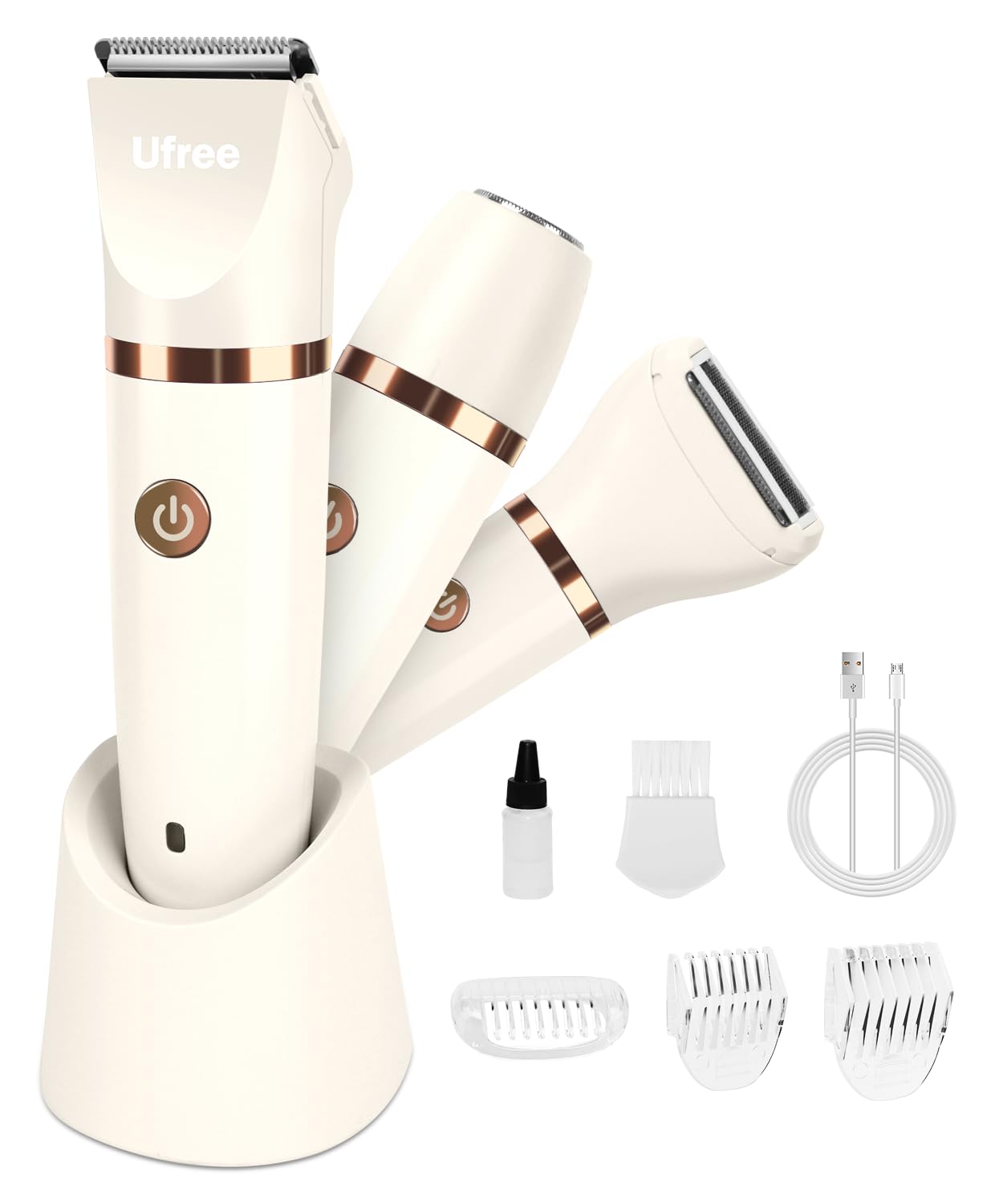 HotUfree Bikini Trimmer Electric Razors for Women, Ceramic Blade Body Hair Trimmer, IPX7 Waterproof Rechargeable Lady Shaver, Personal Groomer for Legs & Pubic Hair, Gifts for Women, Purple