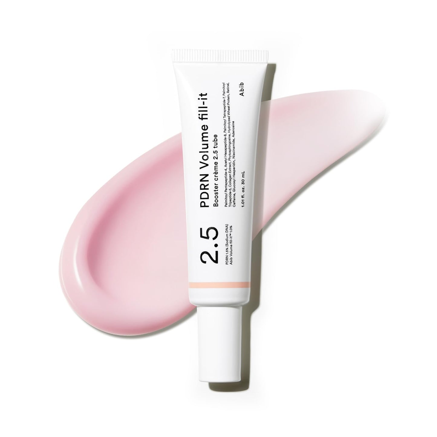 HotAbib PDRN Volume fill-it Booster Cream 2.5 tube | Facial Volume Plumping with PDRN 15,000ppm Peptides Retinal | For Forehead, Smile Lines & Neck Wrinkles | Anti-Aging Firming | 1.01 fl oz