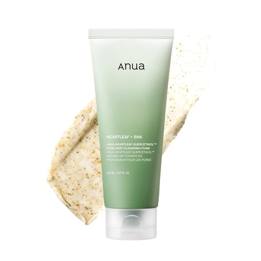 HotAnua Heartleaf Quercetinol Pore Deep Cleansing Foam, Face wash for Pore Refining Cleanser, Hydrating Daily Facial Cleanser For Double Cleansing, Gentle Foaming with BHA, Korean Skincare, 5.07 fl.oz.