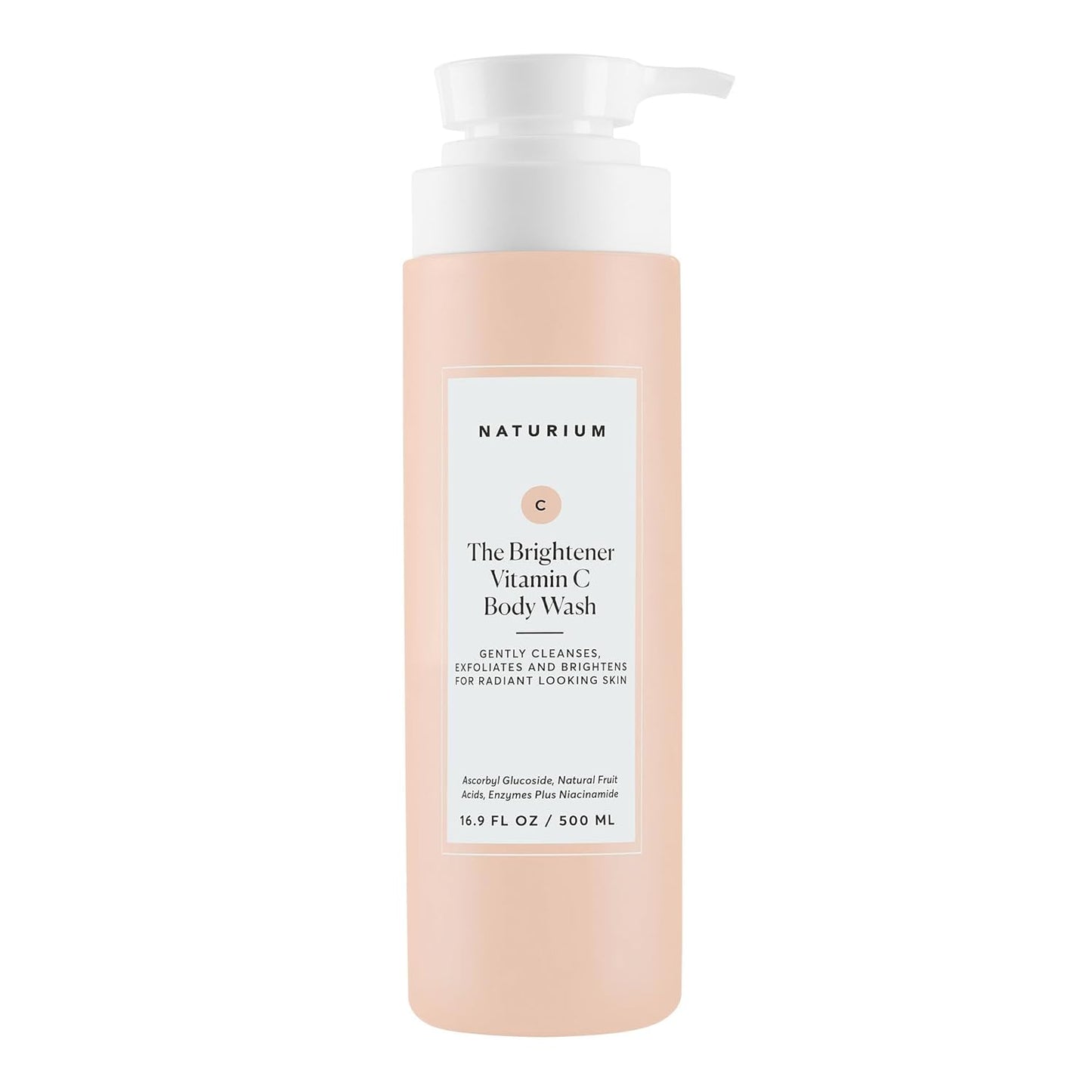 HotNaturium The Brightener Vitamin C Body Wash, Gentle Cleanser for Smoother-Looking Skin, Removes Dirt, Oil & Other Impurities, 16.9 oz