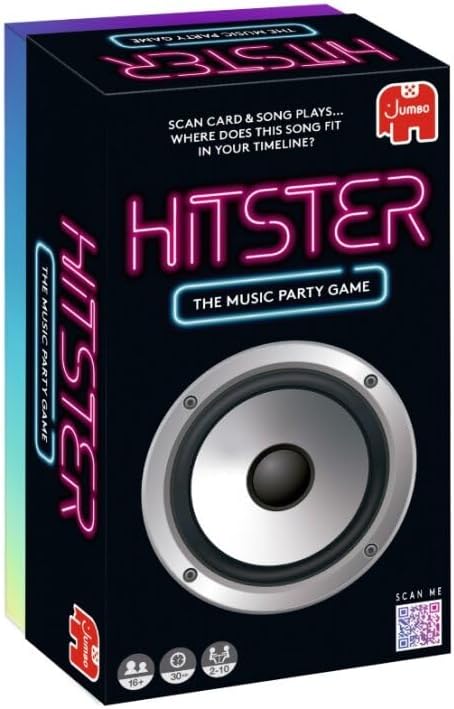HotJumbo Hitster - The Music Fun Party Quiz Card Game, 2-10 Players - 300 Plus Iconic Music Hits - Great for Adult and Family Game Night