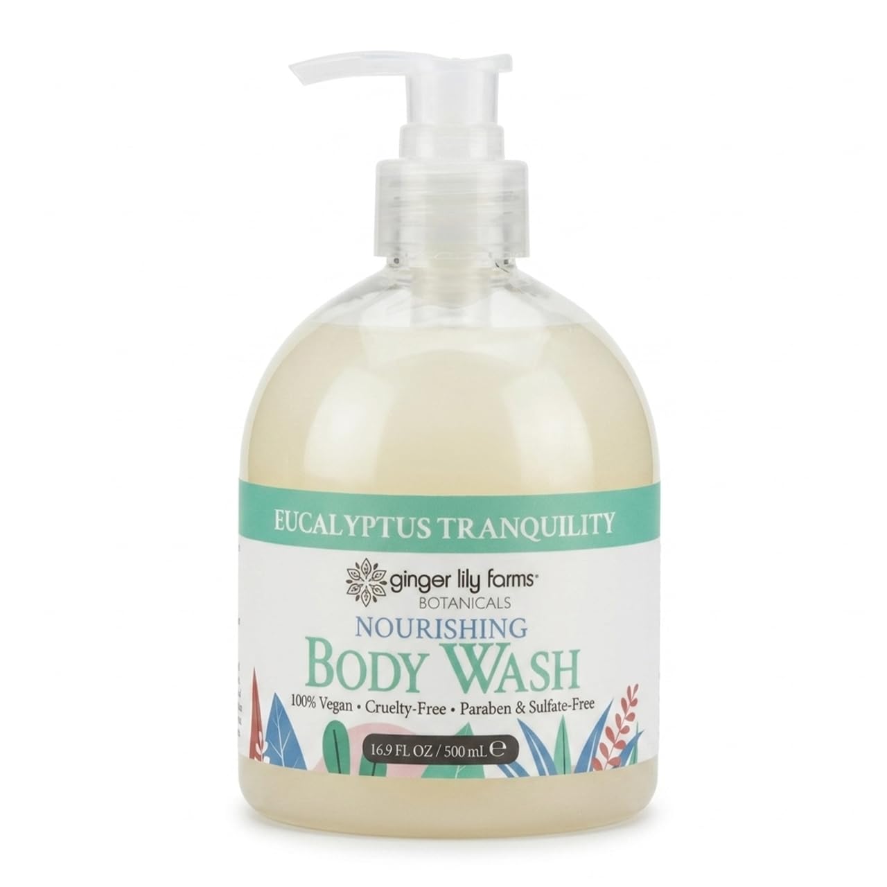 HotGinger Lily Farms Botanicals Nourishing Body Wash, Island Tranquility, 100% Vegan & Cruelty-Free, Green Tea Lemongrass Scent, 1 Gallon Refill (128 fl. oz.)
