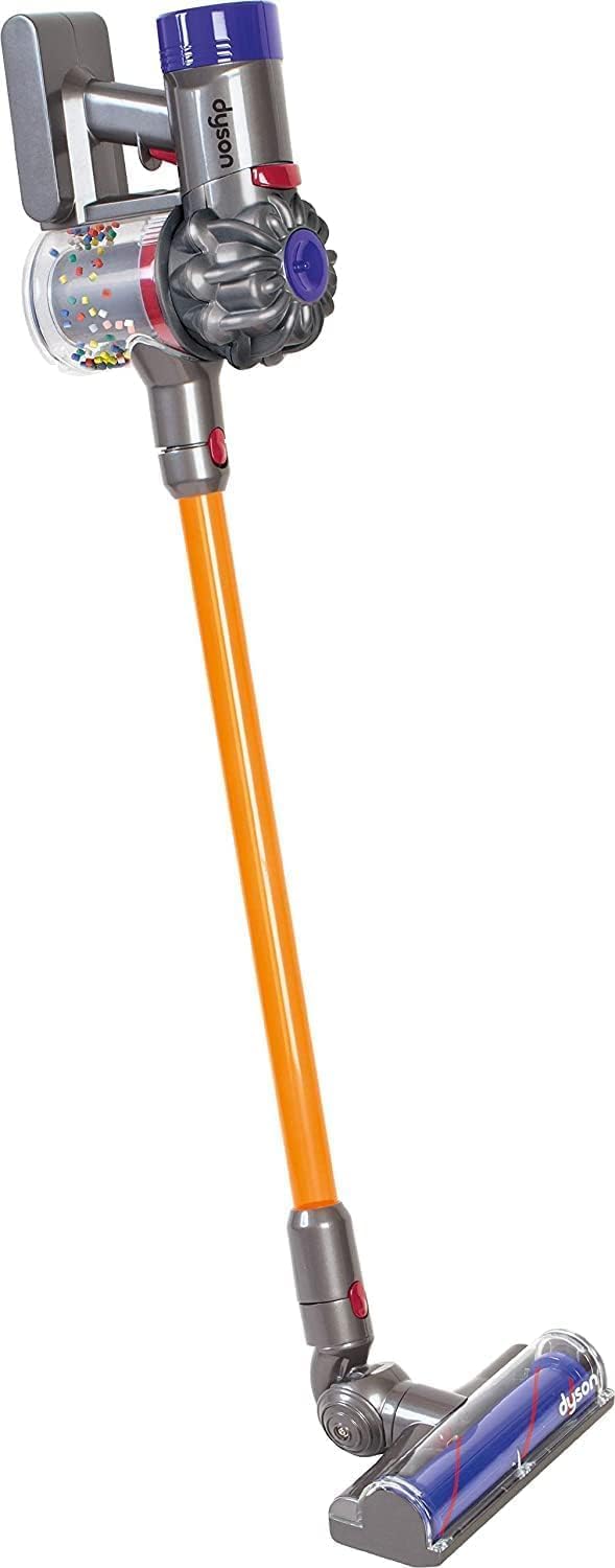 HotCasdon Dyson Cordless Vacuum Interactive & Officially Licensed Toy Dyson Vacuum for Children Aged 3+ Realistic Role-Play Fun, Purple and Orange