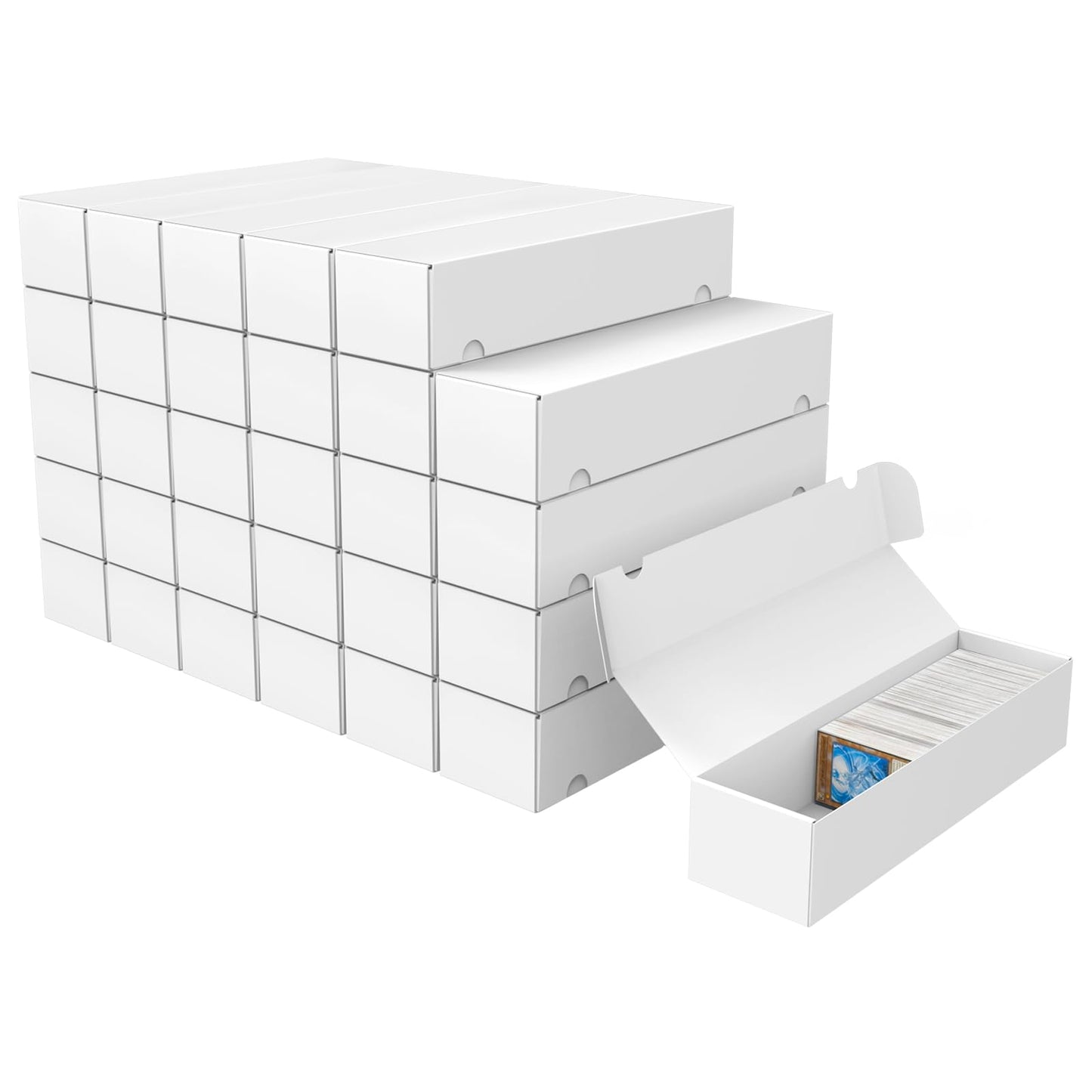 HotTrading Card Storage Box, 10-Pack 1100 Count White Corrugated Cardboard Bulk Sports Storage Box for TCG/Magic/Mtg Basketball Cards, Collectible Trading Cards