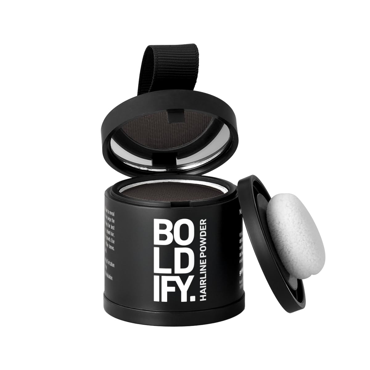 HotBOLDIFY Hairline Powder - Water-Resistant Root Touch Up Hair Color for Gray Coverage - 24-Hour Stain-Proof, Mess-Free Hair Powder for Thinning Hair (4g, Black)