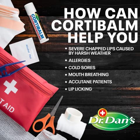 HotDr. Dans CortiBalm Lip Balm Patented Formula 0.14 Ounces (3-Pack)